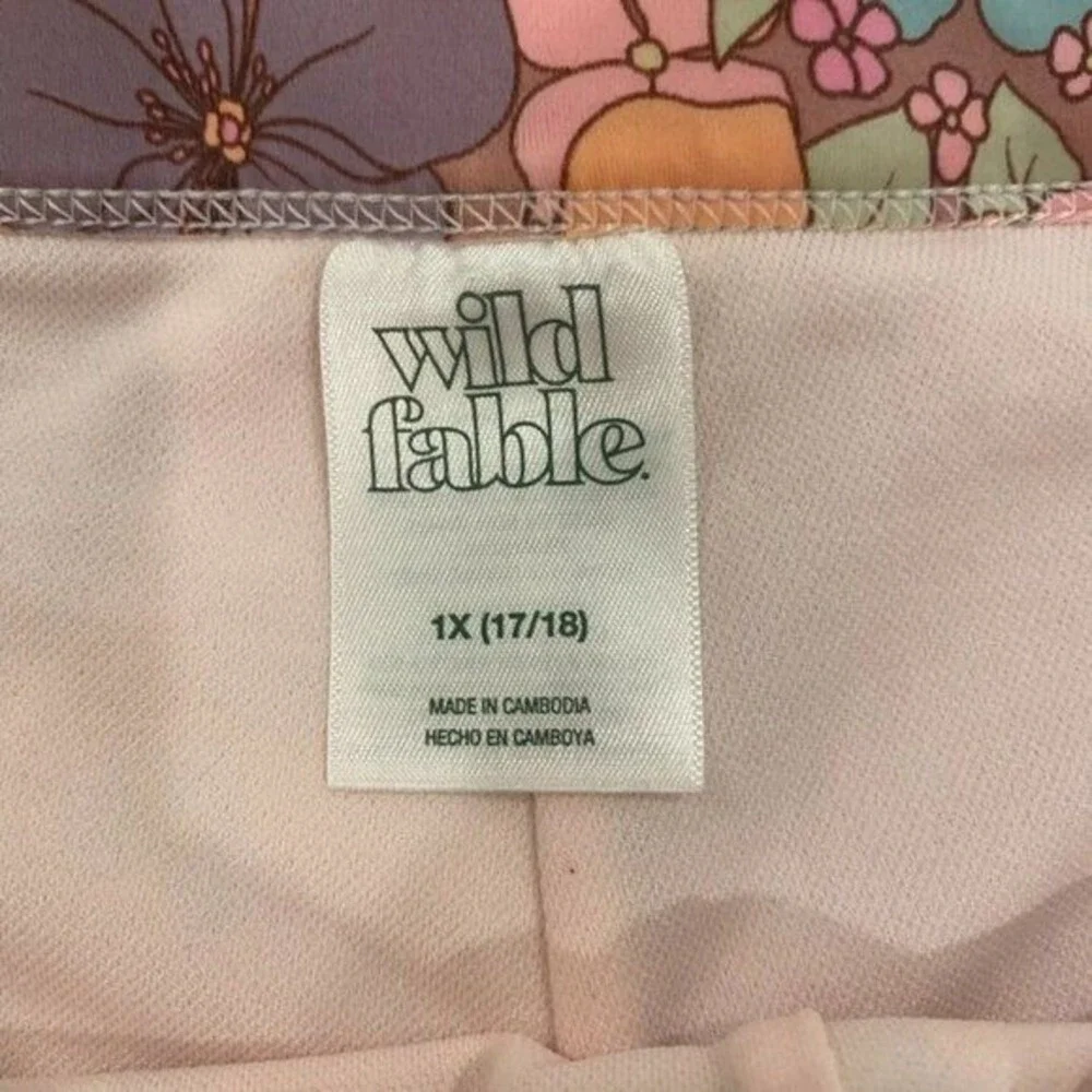 WILD FABLE High Waisted Cheeky Swim Bottoms Groovy Floral Print Womens‎ 1X